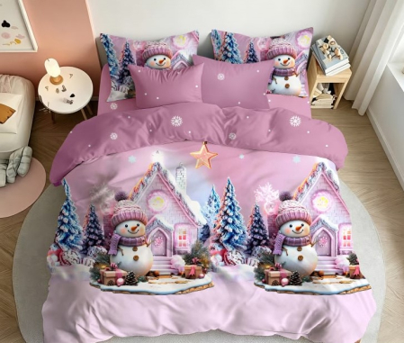 ☃️ Produse pentru Crăciun - Lenjerie de Pat de Crăciun Finet, 6 Piese, cu Elastic - LPLCR41