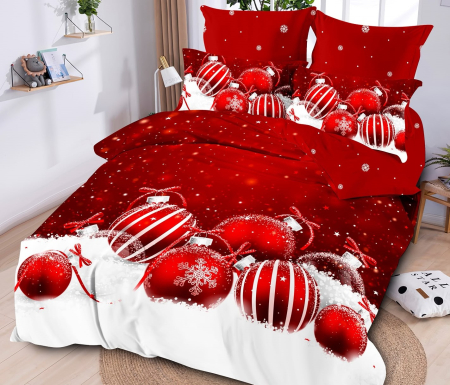 ☃️ Produse pentru Crăciun - Lenjerie de Pat de Crăciun Finet, 6 Piese, cu Elastic - LPLCR43