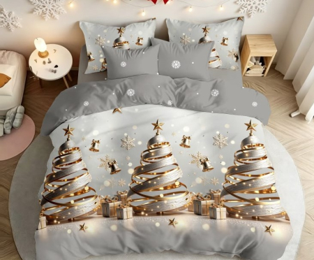 ☃️ Produse pentru Crăciun - Lenjerie de Pat de Crăciun Finet, 6 Piese, cu Elastic - LPLCR45