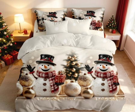 ☃️ Produse pentru Crăciun - Lenjerie de Pat de Crăciun Finet, 6 Piese, cu Elastic - LPLCR46