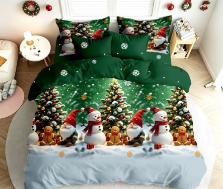 ☃️ Produse pentru Crăciun - Lenjerie de Pat de Crăciun Finet, 6 Piese, cu Elastic - LPLCR52