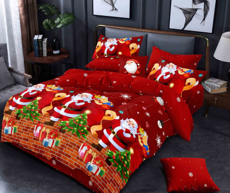 ☃️ Produse pentru Crăciun - Lenjerie de Pat de Crăciun Finet, 6 Piese, cu Elastic - LPLCR54