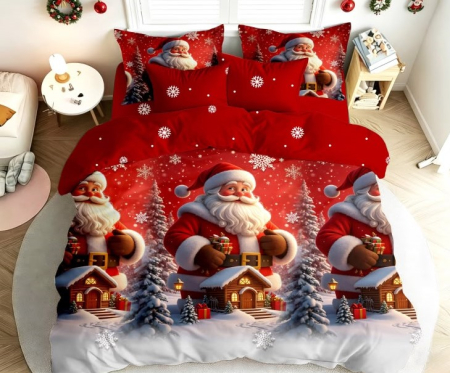 ☃️ Produse pentru Crăciun - Lenjerie de Pat de Crăciun Finet, 6 Piese - LPLCR33