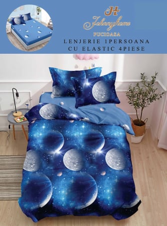 OFERTE SPECIALE - Lenjerie De Pat Finet Cu Elastic 1 Persoana - Planete