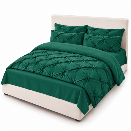 Lenjerie de Pat Finet Premium, 6 Piese, cu Pliuri Brodate