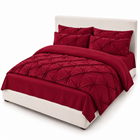 Lenjerie de Pat Finet Premium, 6 Piese, cu Pliuri Brodate