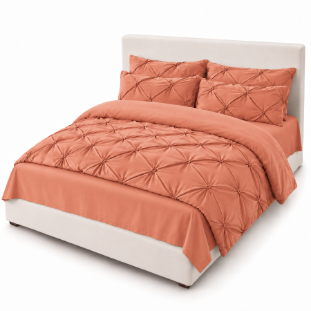 Lenjerie de Pat Finet Premium, 6 Piese, cu Pliuri Brodate