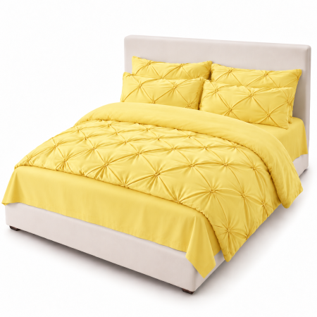 Lenjerie de Pat Finet Premium, 6 Piese, cu Pliuri Brodate