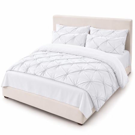 Lenjerie de Pat Finet Premium, 6 Piese, cu Pliuri Brodate