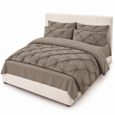 Lenjerie de Pat Finet Premium, 6 Piese, cu Pliuri Brodate
