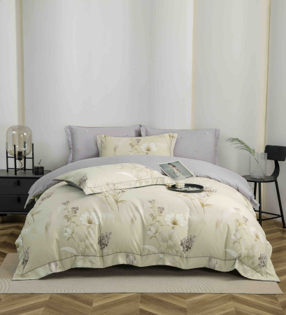 Lenjerii Premium - Lenjerie de Pat Premium, 6 Piese, cu Cearșaf cu Elastic 180x200 cm - LPBP38