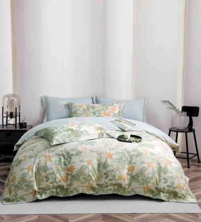 Lenjerii Premium - Lenjerie de Pat Premium, 6 Piese, cu Cearșaf cu Elastic 180x200 cm - LPBP40