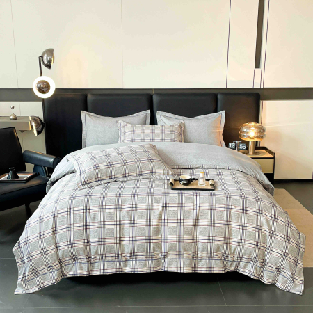 Lenjerii Premium - Lenjerie de Pat Premium, 6 Piese, cu Cearșaf cu Elastic 180x200 cm - LPBP45