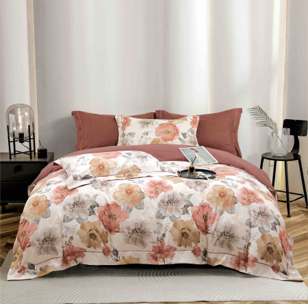 Lenjerii Premium - Lenjerie de Pat Premium, 6 Piese, cu Cearșaf cu Elastic 180x200 cm - LPBP53