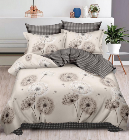 OFERTE SPECIALE - Lenjerie Din Bumbac Tip Finet 6 Piese Pentru Pat Dublu - Papadii