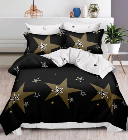 OFERTE SPECIALE - Lenjerie Din Bumbac Tip Finet 6 Piese Pentru Pat Dublu - Star