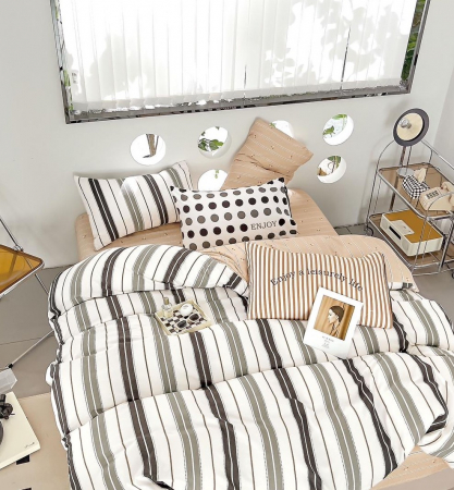 OFERTE SPECIALE - Lenjerie Din Bumbac Tip Finet 6 Piese Pentru Pat Dublu - Enjoy