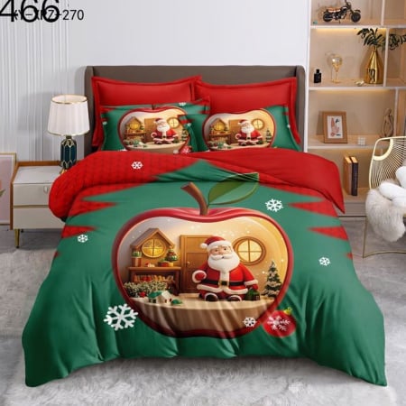 Lenjerie Din Bumbac Tip Finet 6 Piese Pentru Pat Dublu – Christmas Collection