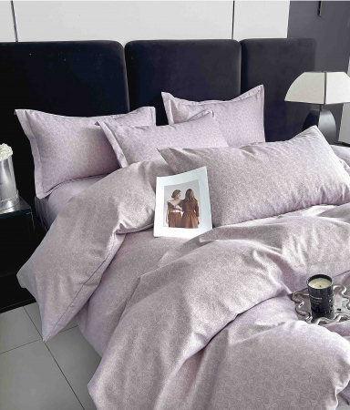 OFERTE SPECIALE - Lenjerie Din Bumbac Tip Finet 6 Piese Pentru Pat Dublu - Lila