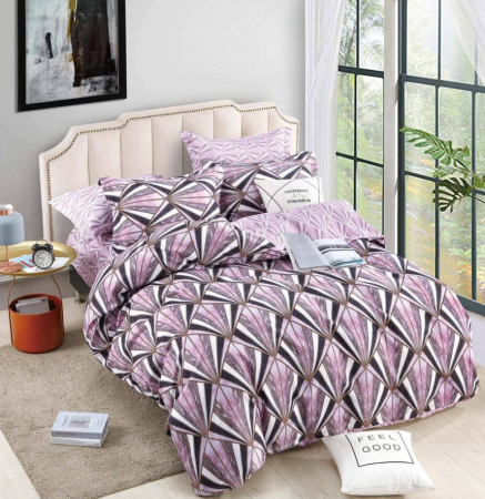 OFERTE SPECIALE - Lenjerie Din Bumbac Tip Finet 6 Piese Pentru Pat Dublu, Pink Seashell