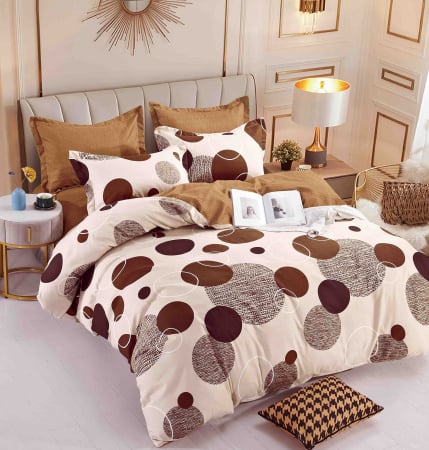 OFERTE SPECIALE - Lenjerie Din Bumbac Tip Finet 6 Piese Pentru Pat Dublu, Circle