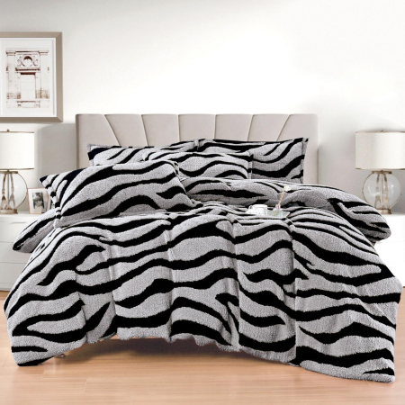 Set Lenjerie Pat Dublu Cocolino cu Cearșaf Elastic – 4 Piese Groase, Călduroase și Moi
