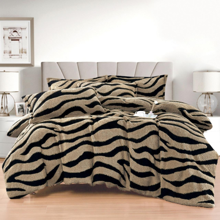 Set Lenjerie Pat Dublu Cocolino cu Cearșaf Elastic – 4 Piese Groase, Călduroase și Moi