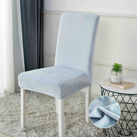 Set 4 sau 6 huse pentru scaune din catifea uni, elastice și elegante