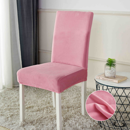 Set 4 sau 6 huse pentru scaune din catifea uni, elastice și elegante