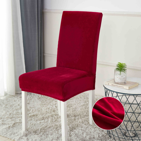 Huse Scaune - Set 4 sau 6 huse pentru scaune din catifea uni, elastice și elegante