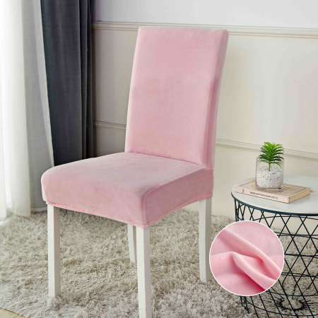 Set 4 sau 6 huse pentru scaune din catifea uni, elastice și elegante