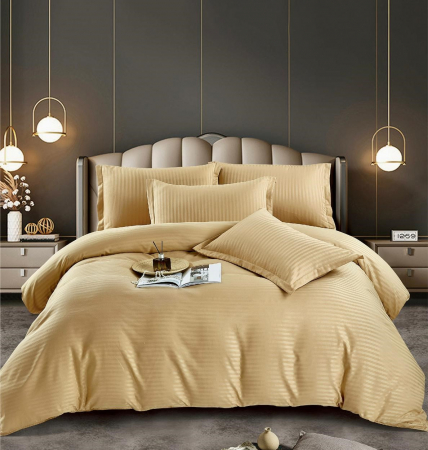 Lenjerie Pat Single 100% Premium Damasc - Galben [1]