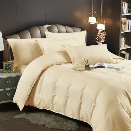 Lenjerie Pat Single 100% Premium Damasc - Crem [2]