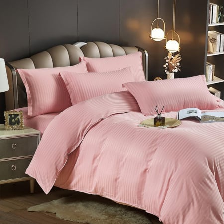 Lenjerie Pat Single 100% Premium Damasc - Somon [2]