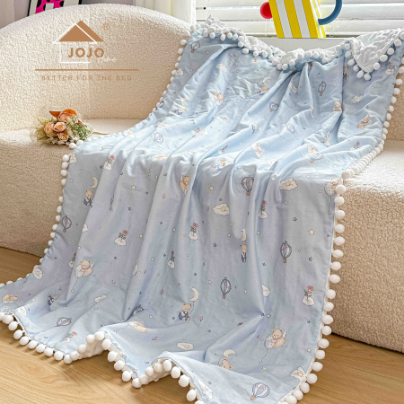 Pătură Bebeluși și Copii din Bumbac & Minky cu Buline 3D, 100x150 cm, Cutie Cadou