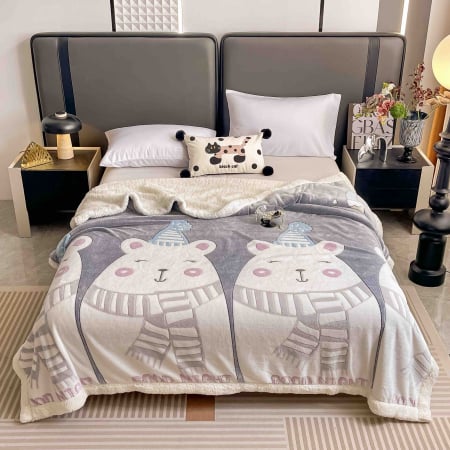 Paturi Cocolino Cu Blanita - Patura Cocolino Cu Blanita 200x230cm - Urs Polar