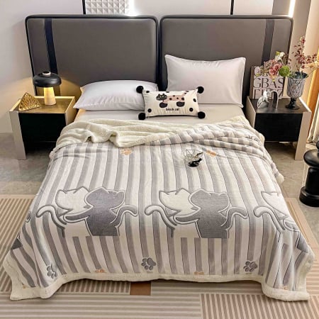 Paturi Cocolino Cu Blanita - Patura Cocolino Cu Blanita 200x230cm - Pisici