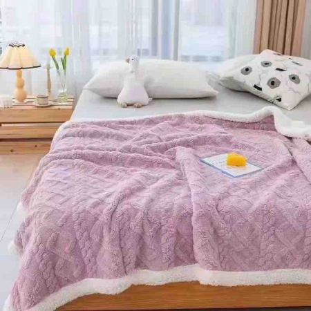 Pătură Cocolino cu Blăniță – Model Tricotat, Moale și Pufoasă