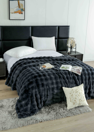 Pătură Cocolino Pufoasă cu Blăniță Artificială de Iepure – 200x230 cm