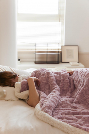 Patura Cocolino Tip Tricotaj Cu Blanita 200x230cm - Mov [8]