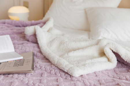 Patura Cocolino Tip Tricotaj Cu Blanita 200x230cm - Mov [1]