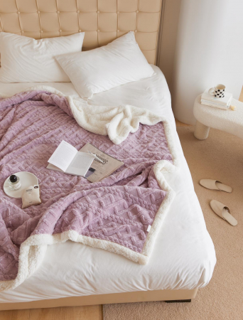 Patura Cocolino Tip Tricotaj Cu Blanita 200x230cm - Mov [7]