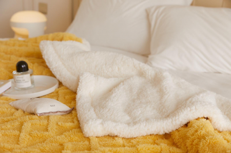 Patura Cocolino Tip Tricotaj Cu Blanita 200x230cm - Galben [7]