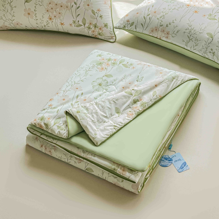 Pilotă de Vară Premium Cooling Touch 200x230 cm + 2 Fețe de Pernă 50x70 cm – Efect Răcoritor - Verde [1]
