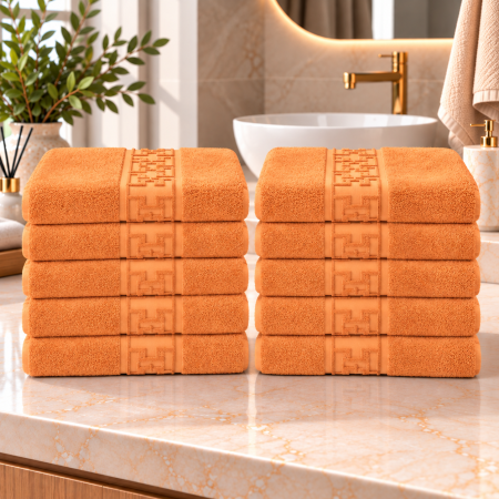 Set 10 Prosoape de Baie – Model Grecesc, Bumbac 100%, 550 g/m²