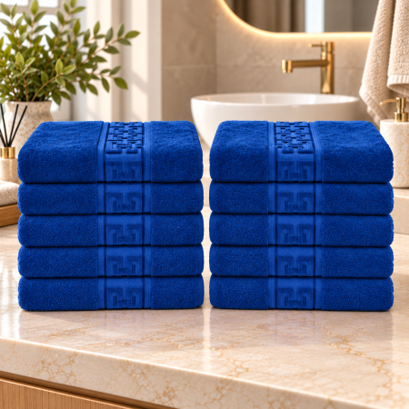 Set 10 Prosoape de Baie – Model Grecesc, Bumbac 100%, 550 g/m²