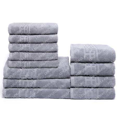 Set 12 Prosoape Maini/Fata/Corp, Bumbac 100%, 550g/m² - Gri