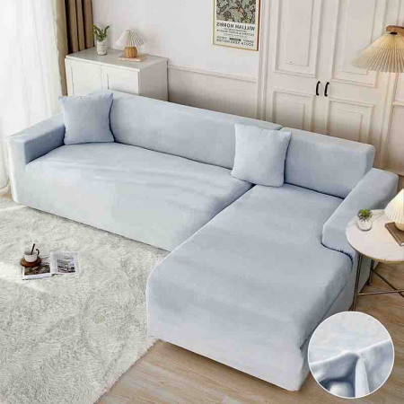 Set 2 Huse Elastice pentru Colțar din Catifea Premium – M+L