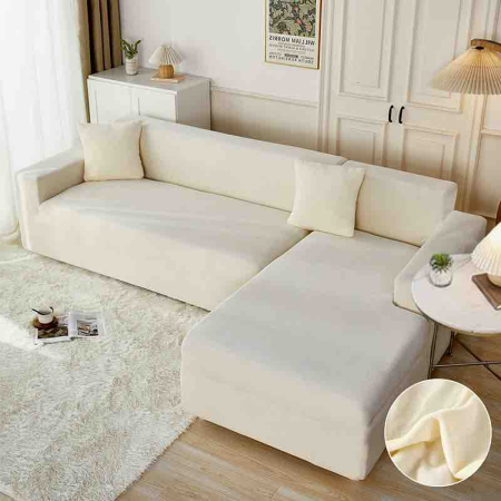 Set 2 Huse Elastice pentru Colțar din Catifea Premium – M+L
