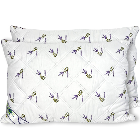 Perne - Set 2 Perne, 50x70cm, Lavanda, Microfibra, Alb